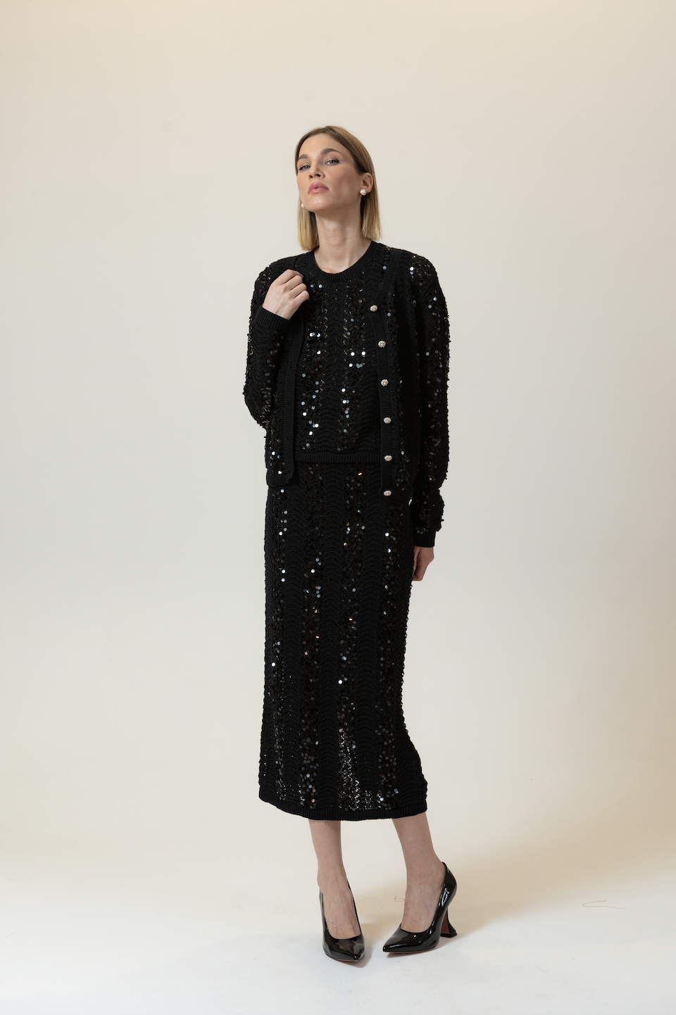 Костюм Гипюр черный