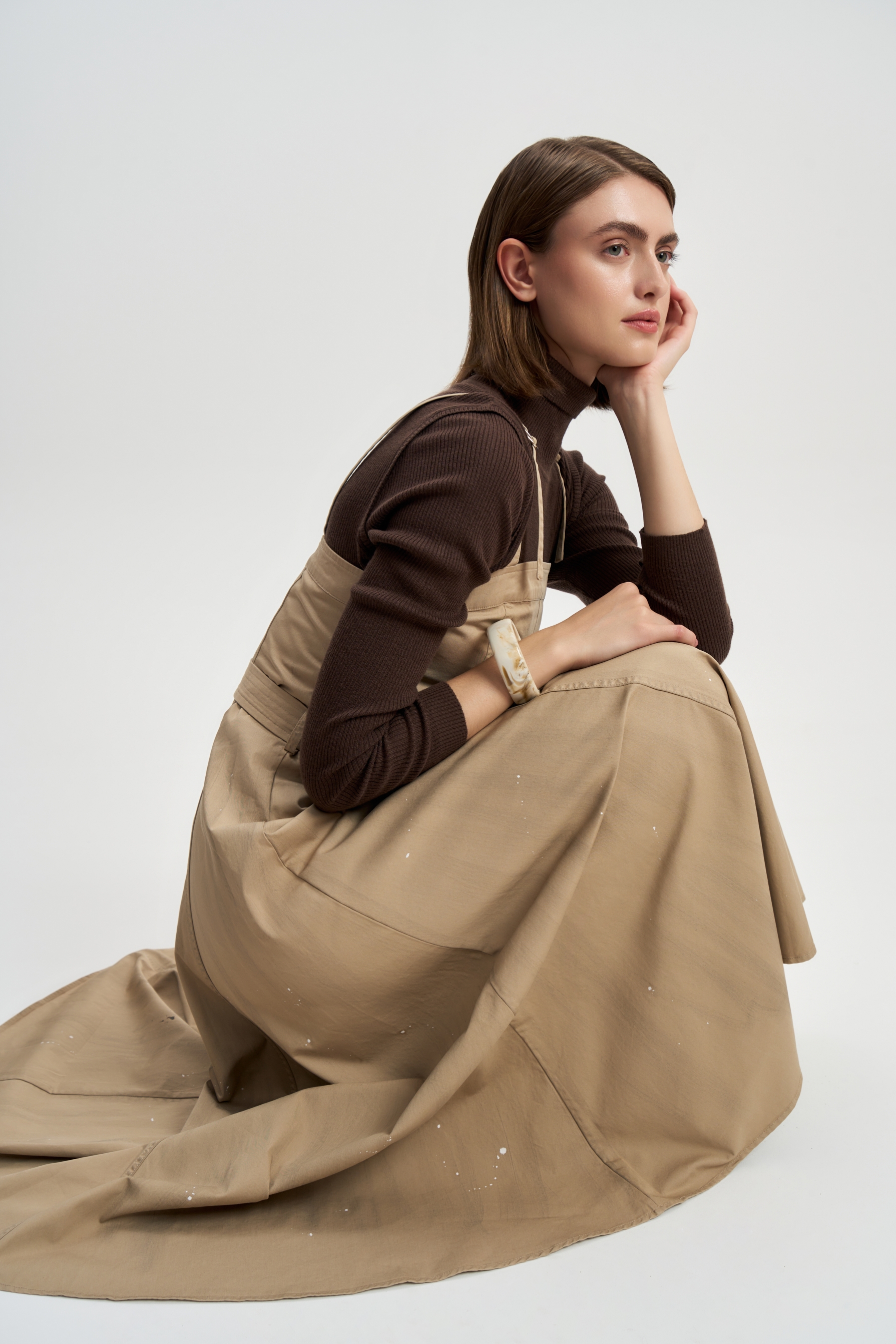 Сарафан Брызги красок из песочной джинсы