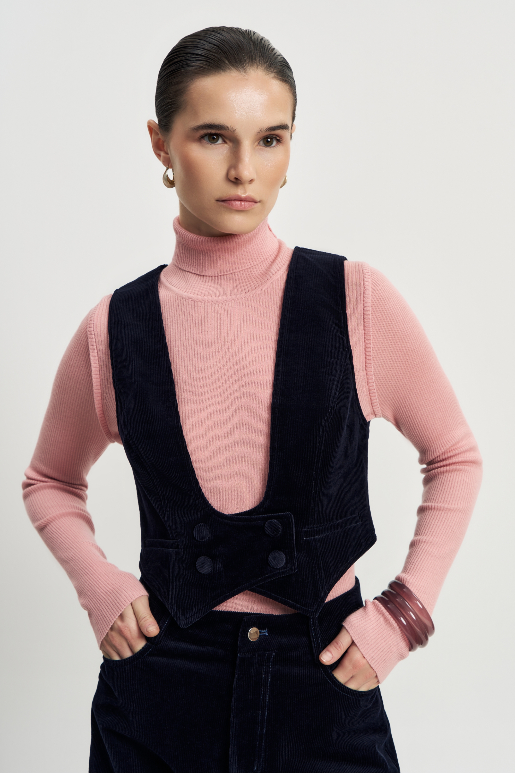 Жилет Синий Вельвет