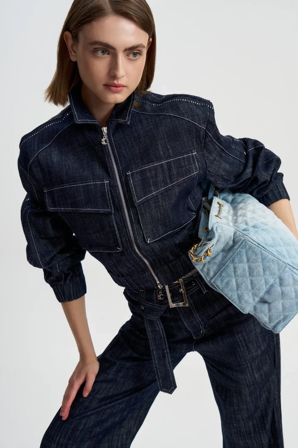 Джинсовая Куртка Строчки 