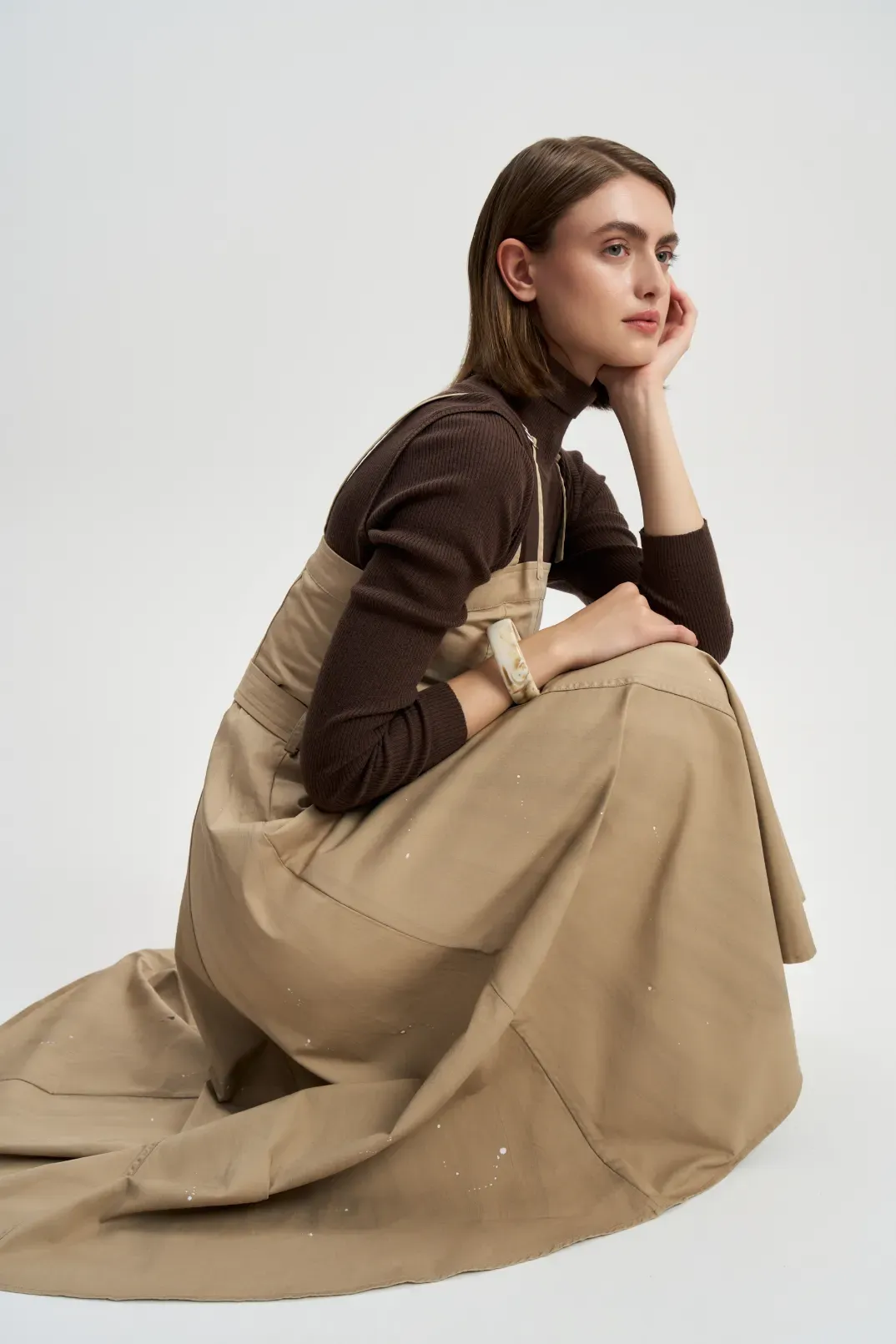 Сарафан Брызги красок из песочной джинсы