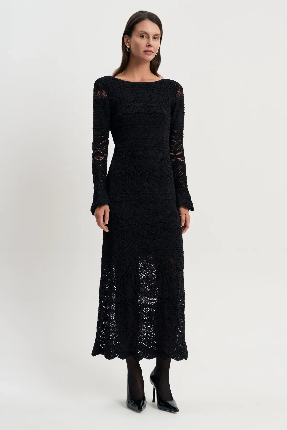 Платье Черный Гипюр