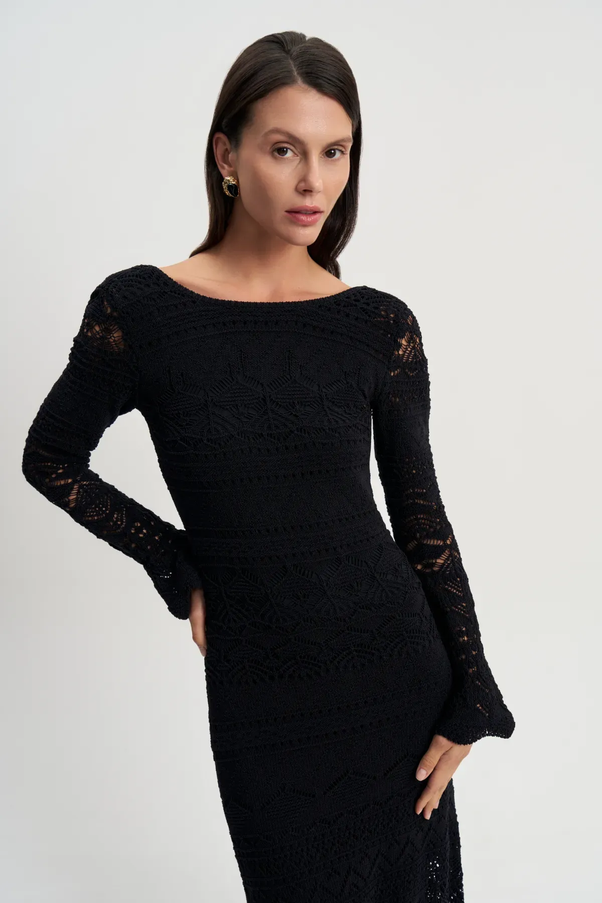 Платье Черный Гипюр