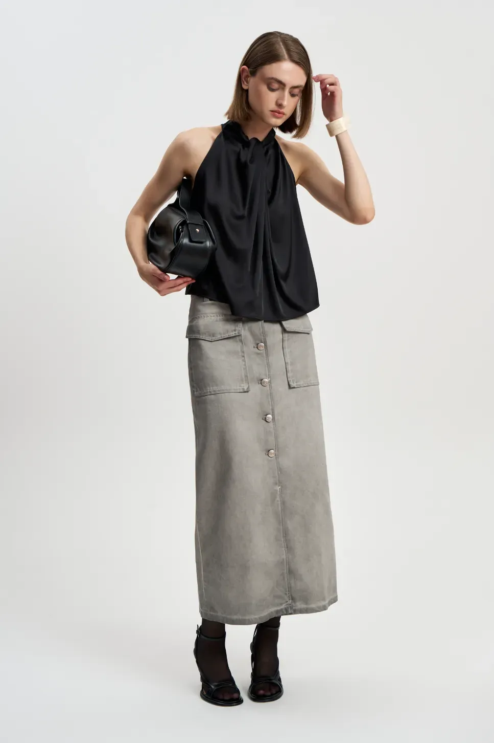 Джинсовая Юбка Серебро