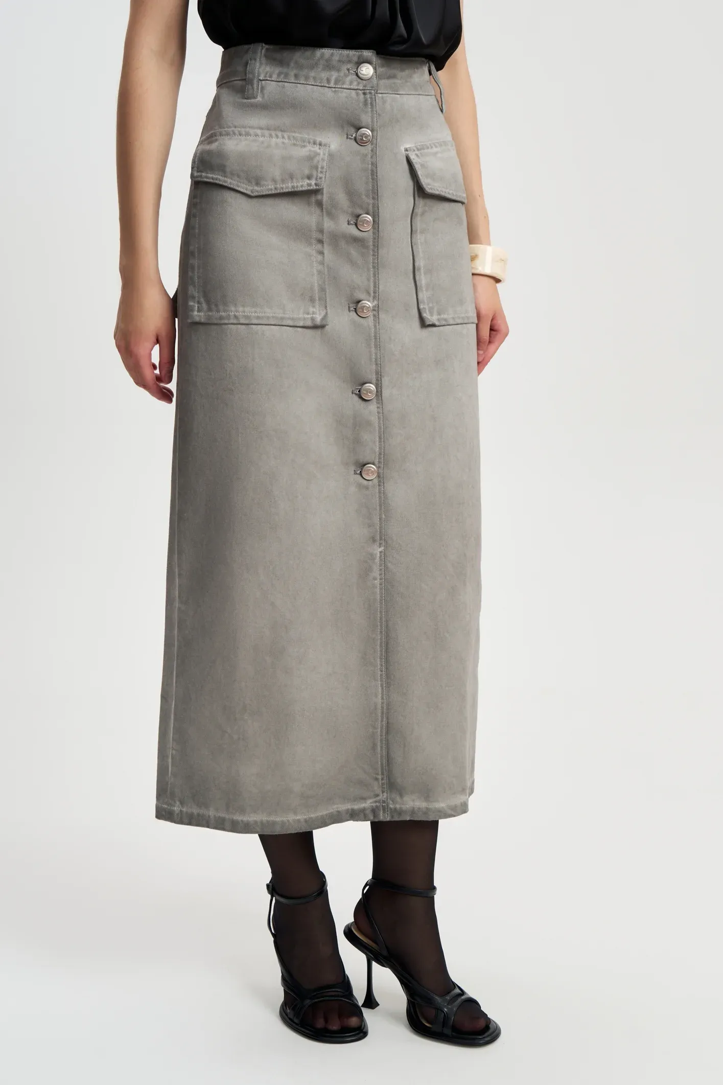 Джинсовая Юбка Серебро