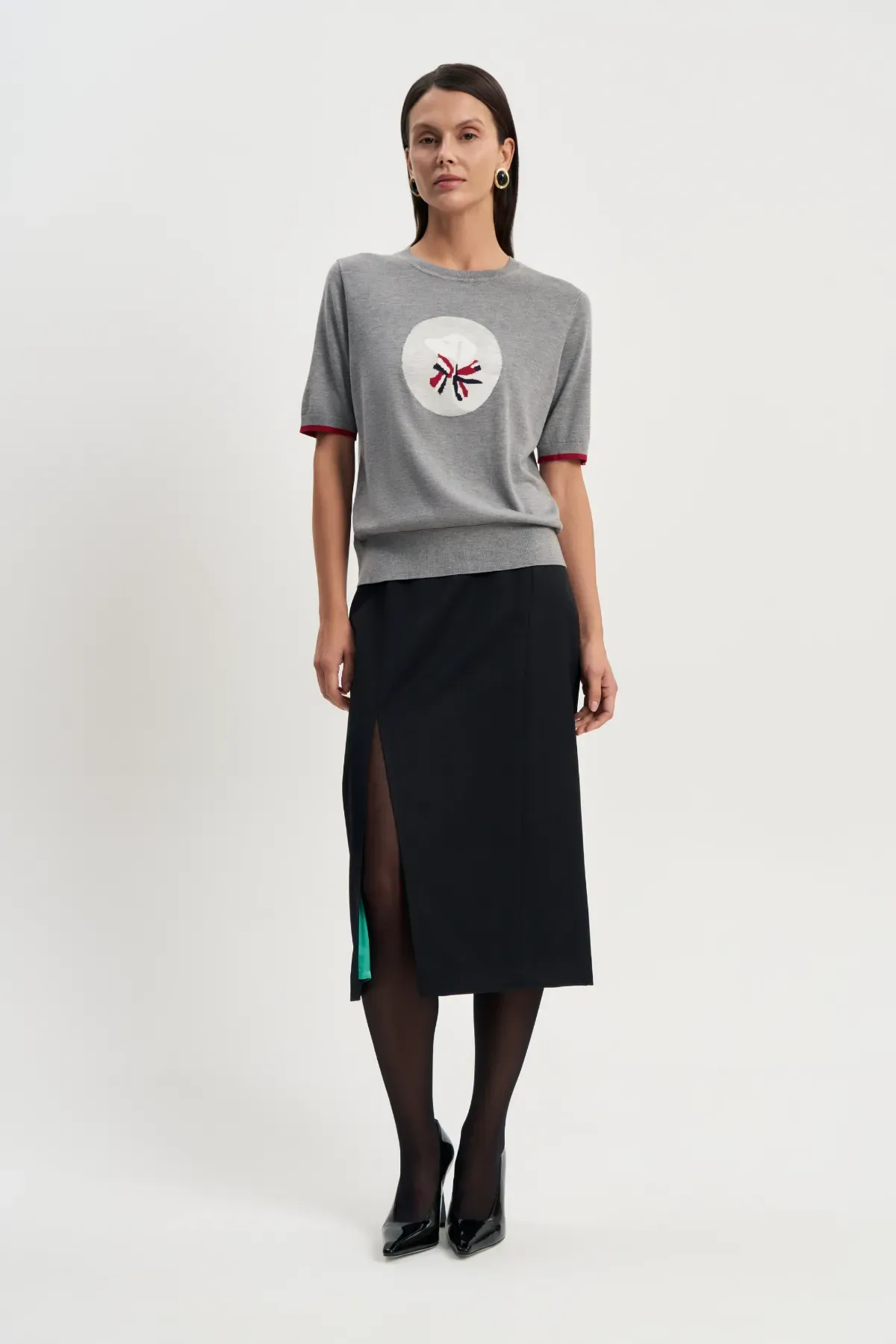 Джемпер с коротким рукавом «Милый друг» серый