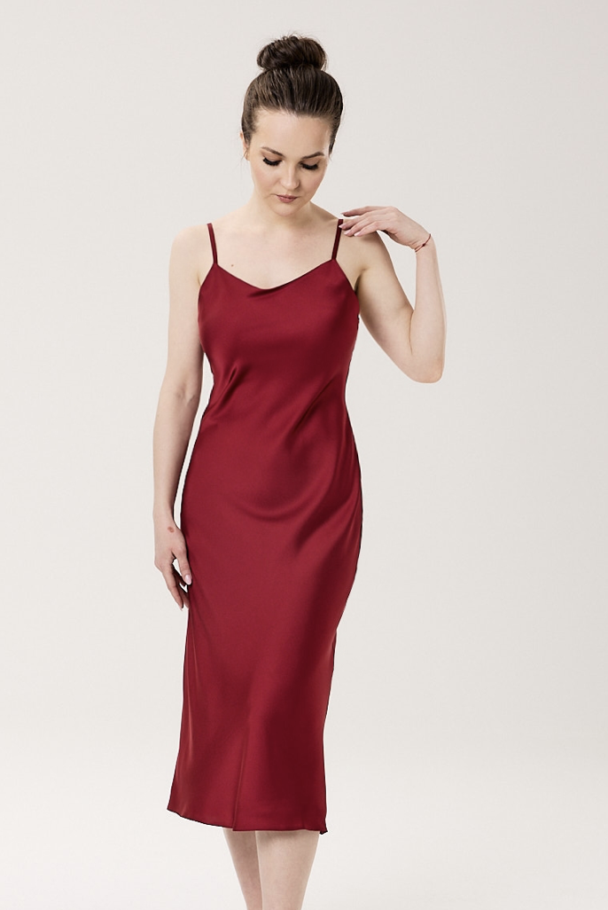 Платье-комбинация (цвет винный)