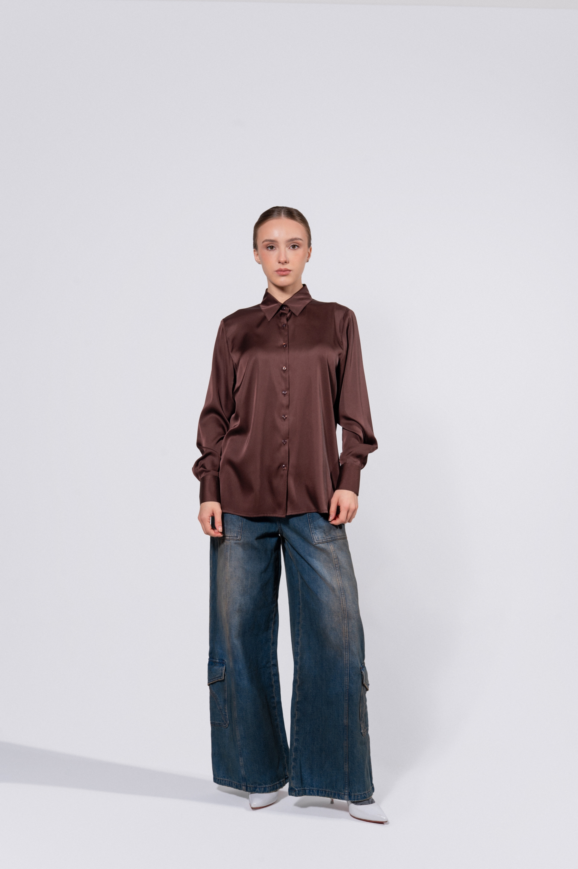 Блузка Classic (коричневая)